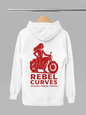 Rebel Curves Casual Hoodie White & Red