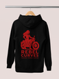 Rebel Curves Casual Hoodie Black & Red