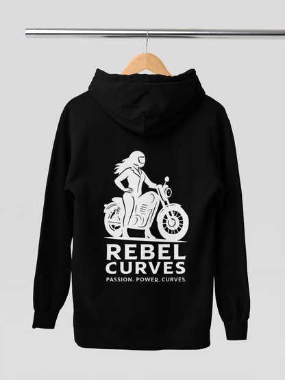 Rebel Curves Casual Hoodie Black & White