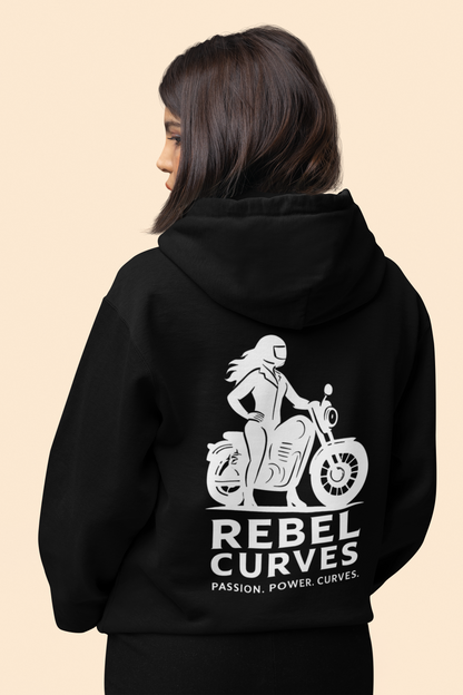 Rebel Curves Casual Hoodie Black & White