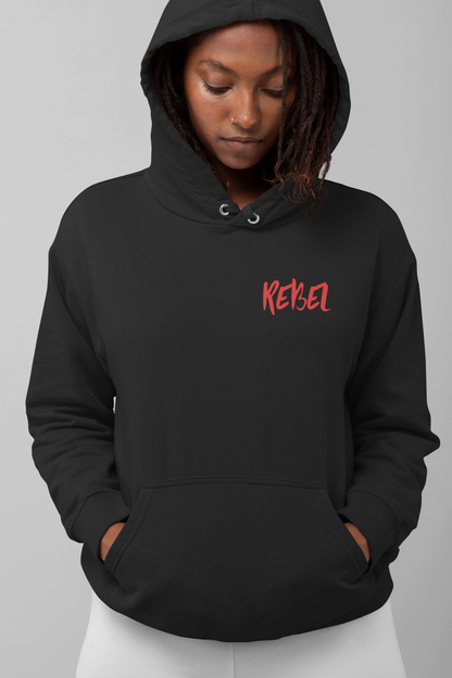 Rebel Curves Casual Hoodie Black & Red