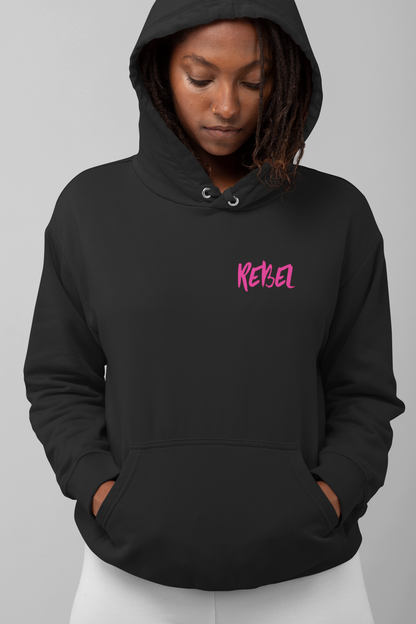 Rebel Curves Casual Hoodie Black & Pink