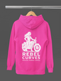 Rebel Curves Casual Hoodie Pink & White