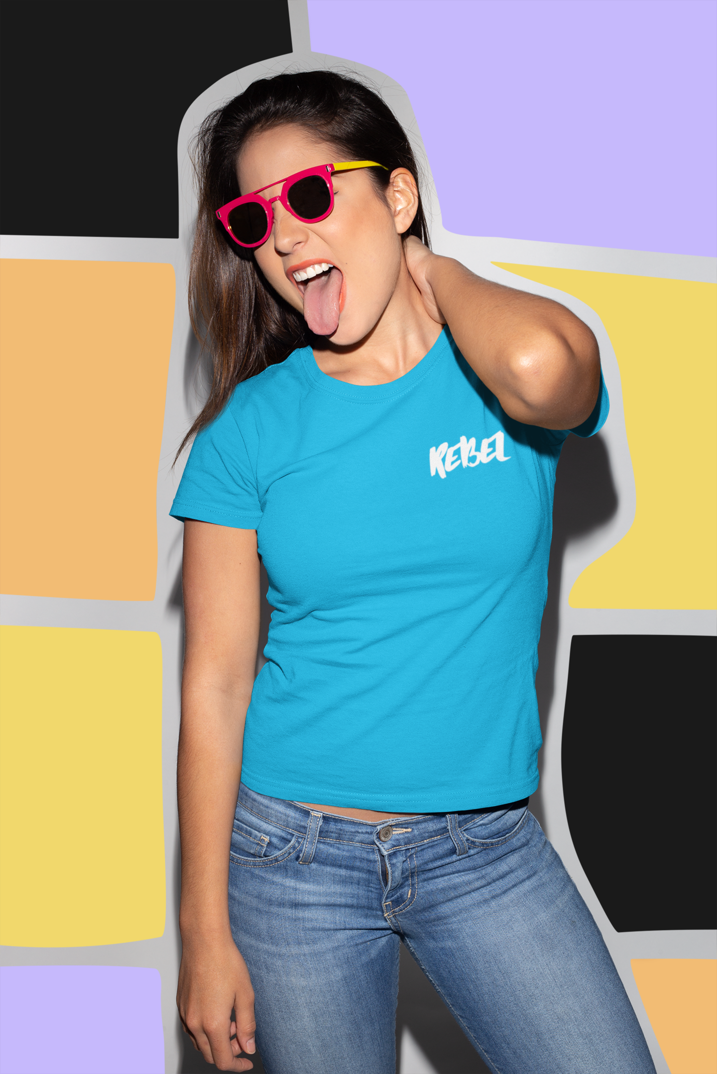 Rebel Curves Rider Tee Blue & White