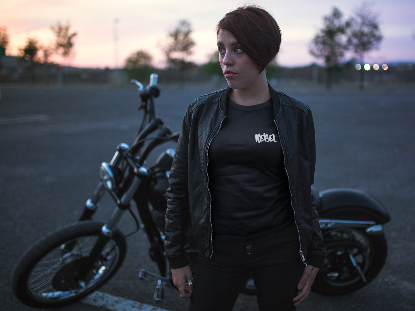 Rebel Curves Rider Tee Black & White