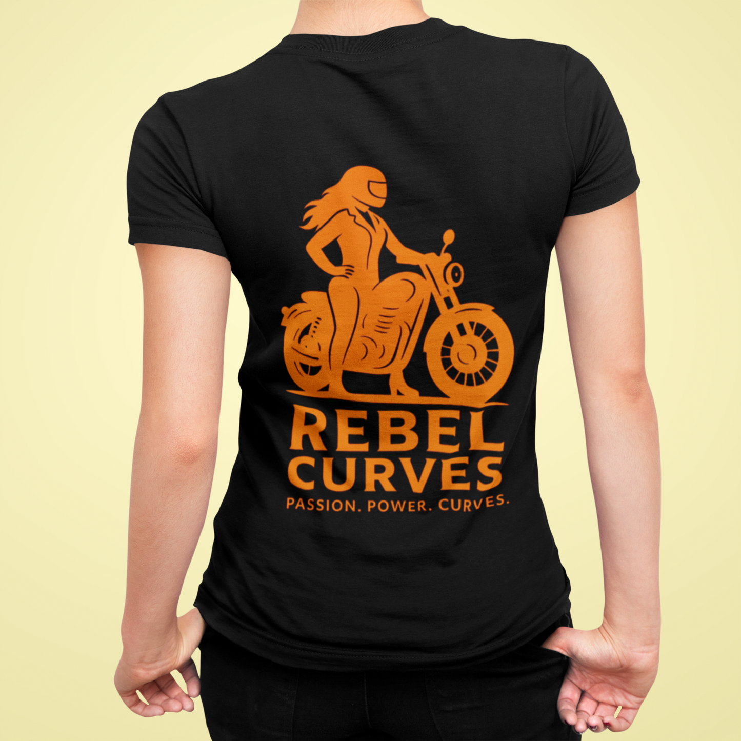Rebel Curves Rider Tee Black & Orange