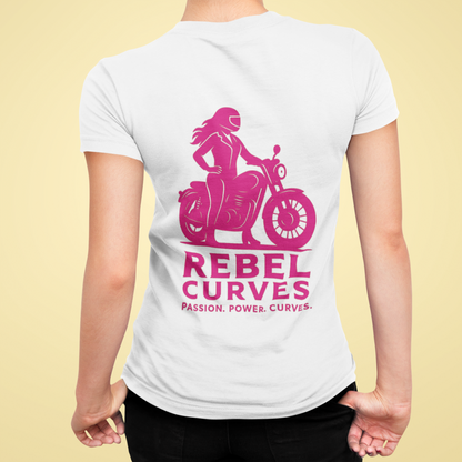Rebel Curves Rider Tee White & Pink