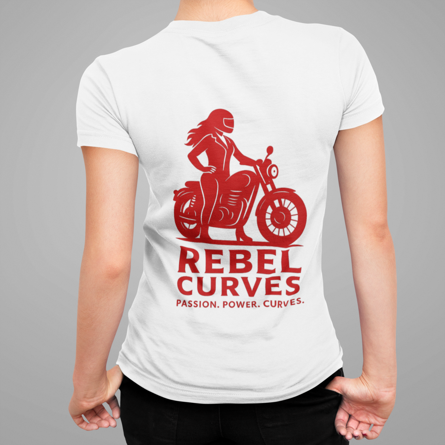 Rebel Curves Rider Tee White & Red